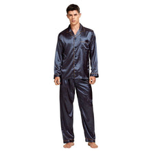 Load image into Gallery viewer, Tony&Candice Men's Stain Silk Pajama Set Men Pajamas Silk Sleepwear Men Sexy Modern Style Soft Cozy Satin Nightgown Men Summer