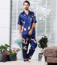 Load image into Gallery viewer, Couple Silk Satin Pajamas Pyjamas Set Long Sleeve Sleepwear Pijama Pajamas Suit Women And Man Sleep 2PC Set Loungewear Plus Size
