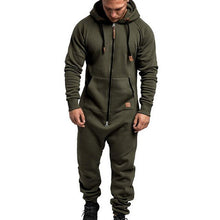 Load image into Gallery viewer, Pure Color Splicing Men's Jumpsuit Men's Overalls Hoodies Zipper One Piece Playsuit Male Jumpsuits Streetwear Macacao Masculino