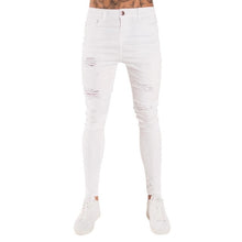 Load image into Gallery viewer, Oeak Jeans para hombre de Color sólido 2019 nueva moda Pantalones de tubo ajustados Sexy Casual agujero rasgado diseño Streetwear