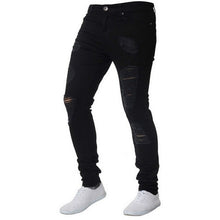 Load image into Gallery viewer, Oeak Jeans para hombre de Color sólido 2019 nueva moda Pantalones de tubo ajustados Sexy Casual agujero rasgado diseño Streetwear
