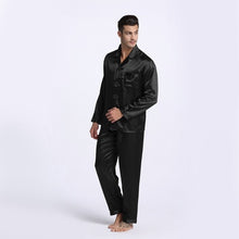Load image into Gallery viewer, Tony&Candice Men's Stain Silk Pajama Set Men Pajamas Silk Sleepwear Men Sexy Modern Style Soft Cozy Satin Nightgown Men Summer