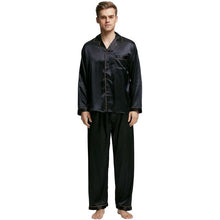 Load image into Gallery viewer, Tony&Candice Men's Stain Silk Pajama Set Men Pajamas Silk Sleepwear Men Sexy Modern Style Soft Cozy Satin Nightgown Men Summer