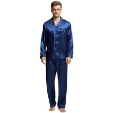 Load image into Gallery viewer, Tony&Candice Men's Stain Silk Pajama Set Men Pajamas Silk Sleepwear Men Sexy Modern Style Soft Cozy Satin Nightgown Men Summer