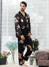 Load image into Gallery viewer, Couple Silk Satin Pajamas Pyjamas Set Long Sleeve Sleepwear Pijama Pajamas Suit Women And Man Sleep 2PC Set Loungewear Plus Size
