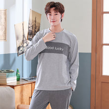 Load image into Gallery viewer, New 2019 Spring Men Pajamas long Sleeve Male Pajama Set Men Pure Full Cotton Pajamas For Men Sleepwear Suit homewear 4XL
