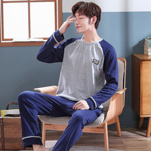 Load image into Gallery viewer, New 2019 Spring Men Pajamas long Sleeve Male Pajama Set Men Pure Full Cotton Pajamas For Men Sleepwear Suit homewear 4XL
