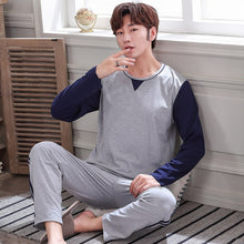 Load image into Gallery viewer, New 2019 Spring Men Pajamas long Sleeve Male Pajama Set Men Pure Full Cotton Pajamas For Men Sleepwear Suit homewear 4XL
