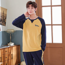 Load image into Gallery viewer, New 2019 Spring Men Pajamas long Sleeve Male Pajama Set Men Pure Full Cotton Pajamas For Men Sleepwear Suit homewear 4XL
