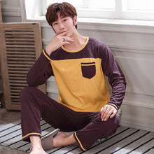Load image into Gallery viewer, New 2019 Spring Men Pajamas long Sleeve Male Pajama Set Men Pure Full Cotton Pajamas For Men Sleepwear Suit homewear 4XL
