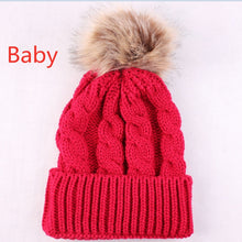 Load image into Gallery viewer, Hot Sale Winter Women Pom Pom Beanies Warm Knitted Bobble Girl Fur Pompom Hats Real Raccoon Fur Pompon Casual Hat Cap

