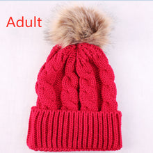 Load image into Gallery viewer, Hot Sale Winter Women Pom Pom Beanies Warm Knitted Bobble Girl Fur Pompom Hats Real Raccoon Fur Pompon Casual Hat Cap
