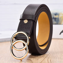 Load image into Gallery viewer, NO.ONEPAUL Designer's famous brand leatherhigh quality belt fashion alloy double ring circle buckle girl jeans dress wild belts
