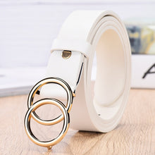 Load image into Gallery viewer, NO.ONEPAUL Designer's famous brand leatherhigh quality belt fashion alloy double ring circle buckle girl jeans dress wild belts
