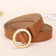 Load image into Gallery viewer, NO.ONEPAUL Designer's famous brand leatherhigh quality belt fashion alloy double ring circle buckle girl jeans dress wild belts
