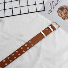 Load image into Gallery viewer, NO.ONEPAUL Designer's famous brand leatherhigh quality belt fashion alloy double ring circle buckle girl jeans dress wild belts
