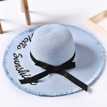 Load image into Gallery viewer, Embroidery Summer Straw Hat Women Wide Brim Sun Protection Beach Hat 2020 Adjustable Floppy Foldable Sun Hats for Women Ladies
