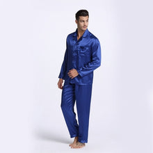 Load image into Gallery viewer, Tony&amp;Candice Men's Stain Silk Pajama Set Men Pajamas Silk Sleepwear Men Sexy Modern Style Soft Cozy Satin Nightgown Men Summer

