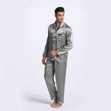 Load image into Gallery viewer, Tony&amp;Candice Men's Stain Silk Pajama Set Men Pajamas Silk Sleepwear Men Sexy Modern Style Soft Cozy Satin Nightgown Men Summer
